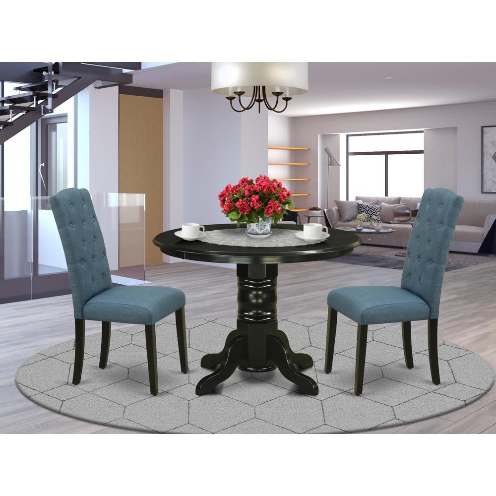 Dining Room Set Black, SHCE3-BLK-21. Picture 2