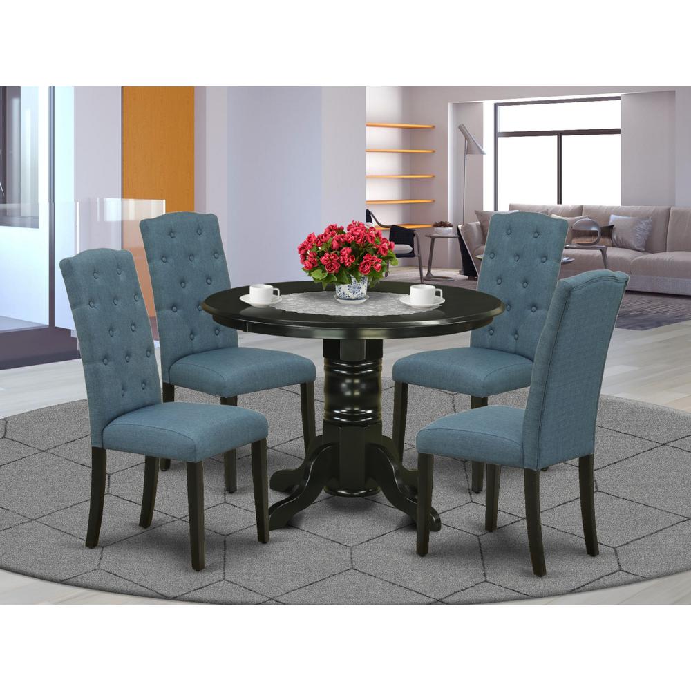 Dining Room Set Black, SHCE5-BLK-21. Picture 2