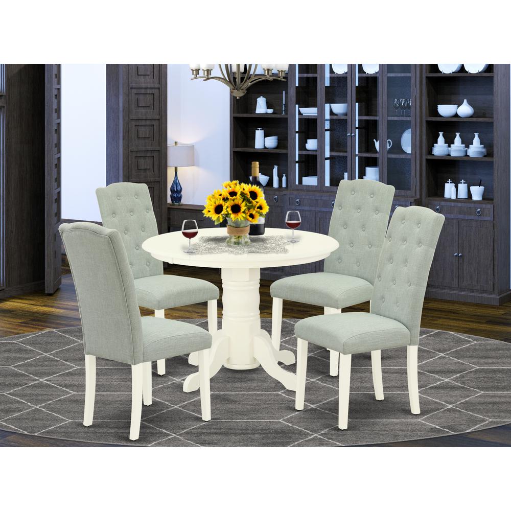 Dining Room Set Linen White, SHCE5-WHI-15. Picture 2