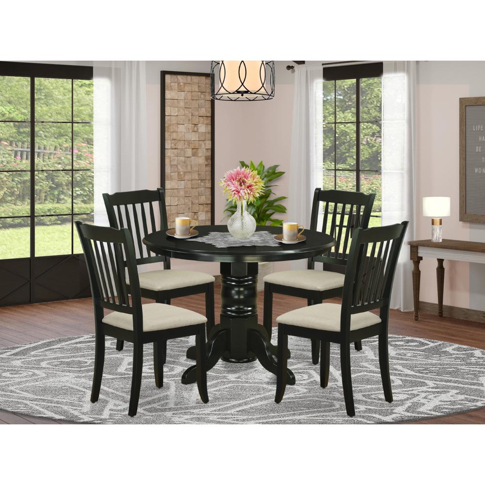 Dining Room Set Black, SHDA5-BLK-C. Picture 2