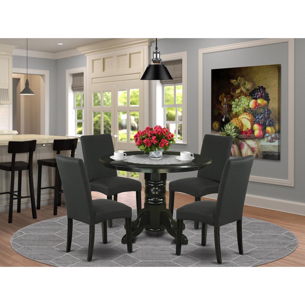 Dining Room Set Black, SHDR5-BLK-24. Picture 2