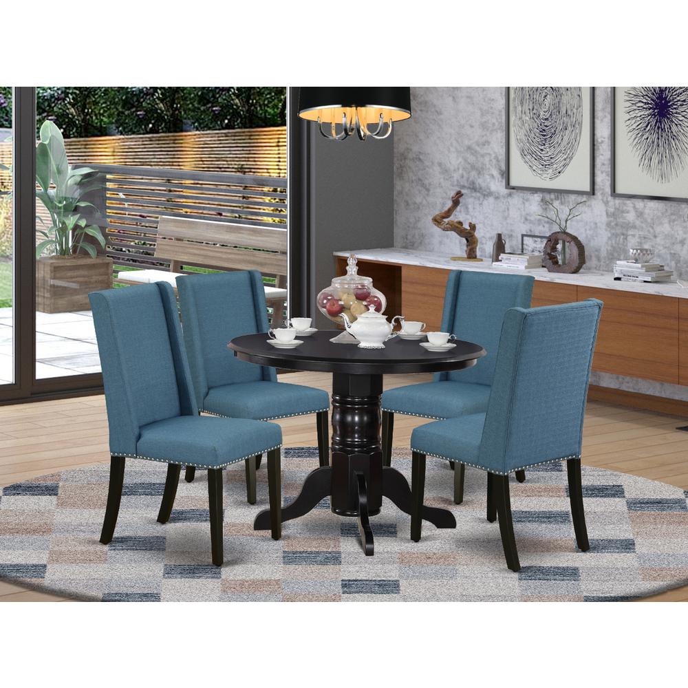 Dining Room Set Black, SHFL5-BLK-21. Picture 2
