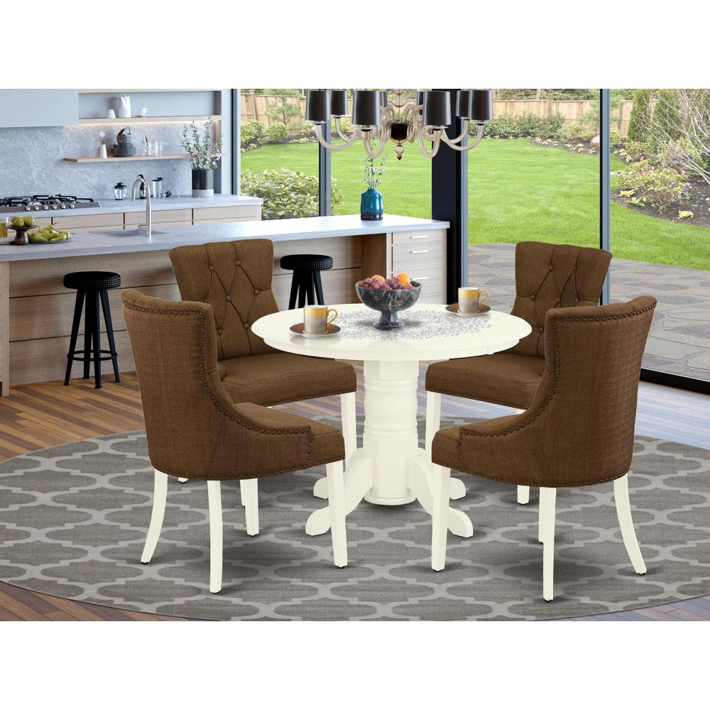 Dining Room Set Linen White, SHFR5-WHI-18. Picture 2