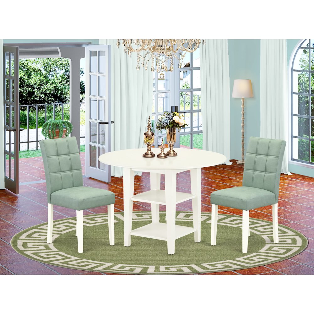 3 Piece Dining Room Table Set consists A Wood Dining Table. Picture 2
