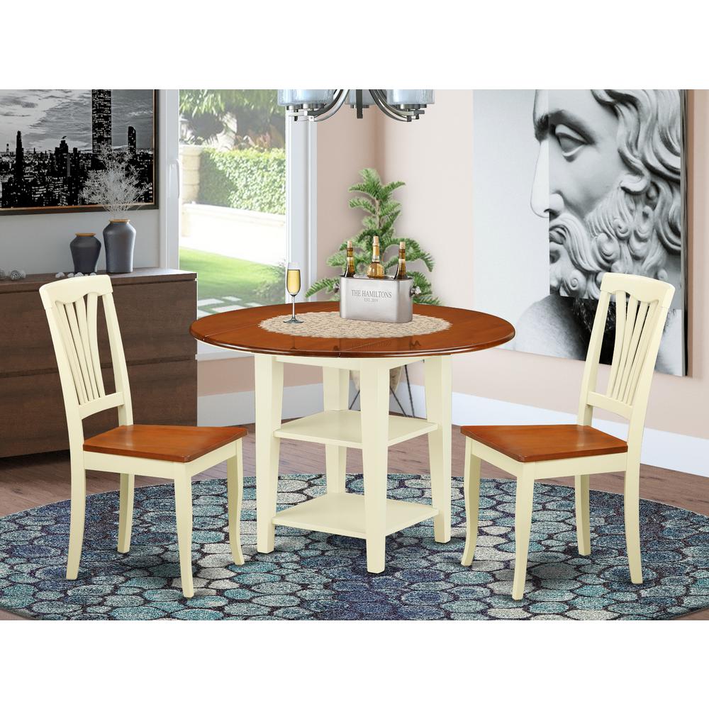 Dining Room Set Buttermilk & Cherry, SUAV3-BMK-W. Picture 2