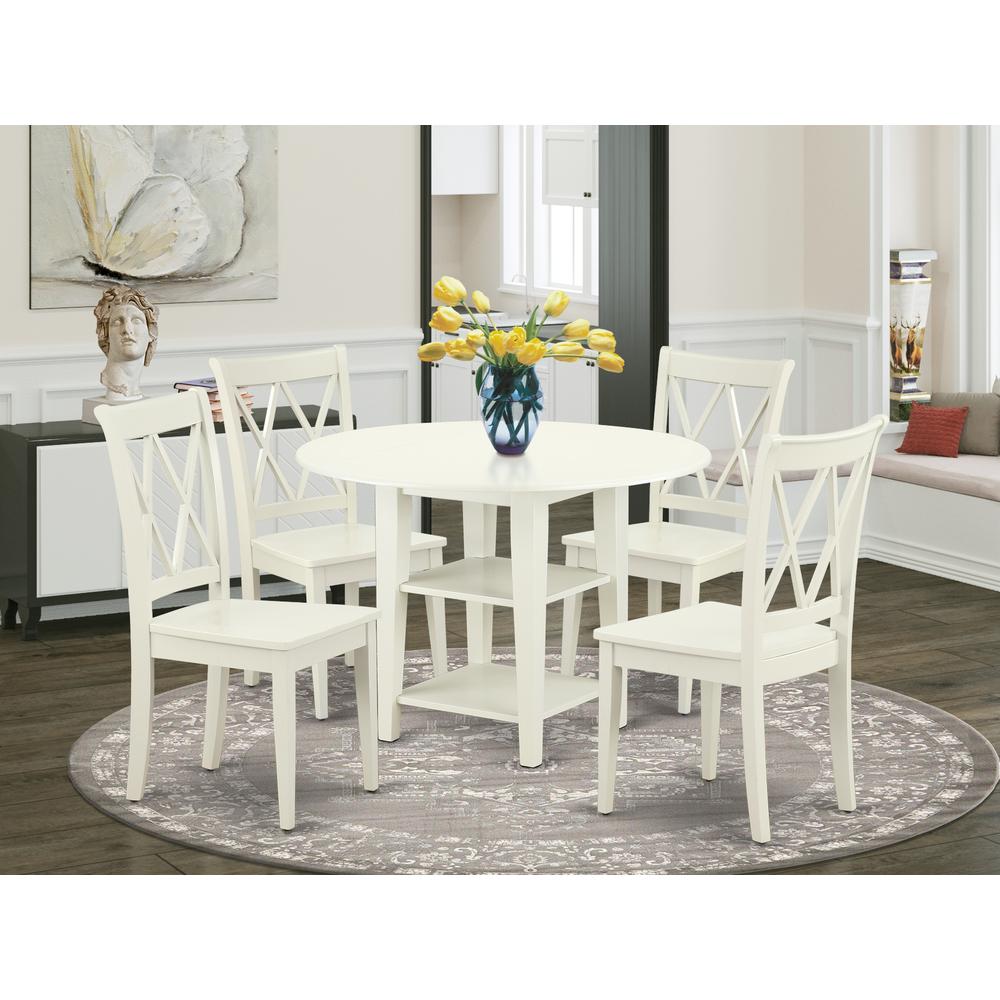 Dining Room Set Linen White, SUCL5-LWH-W. Picture 2