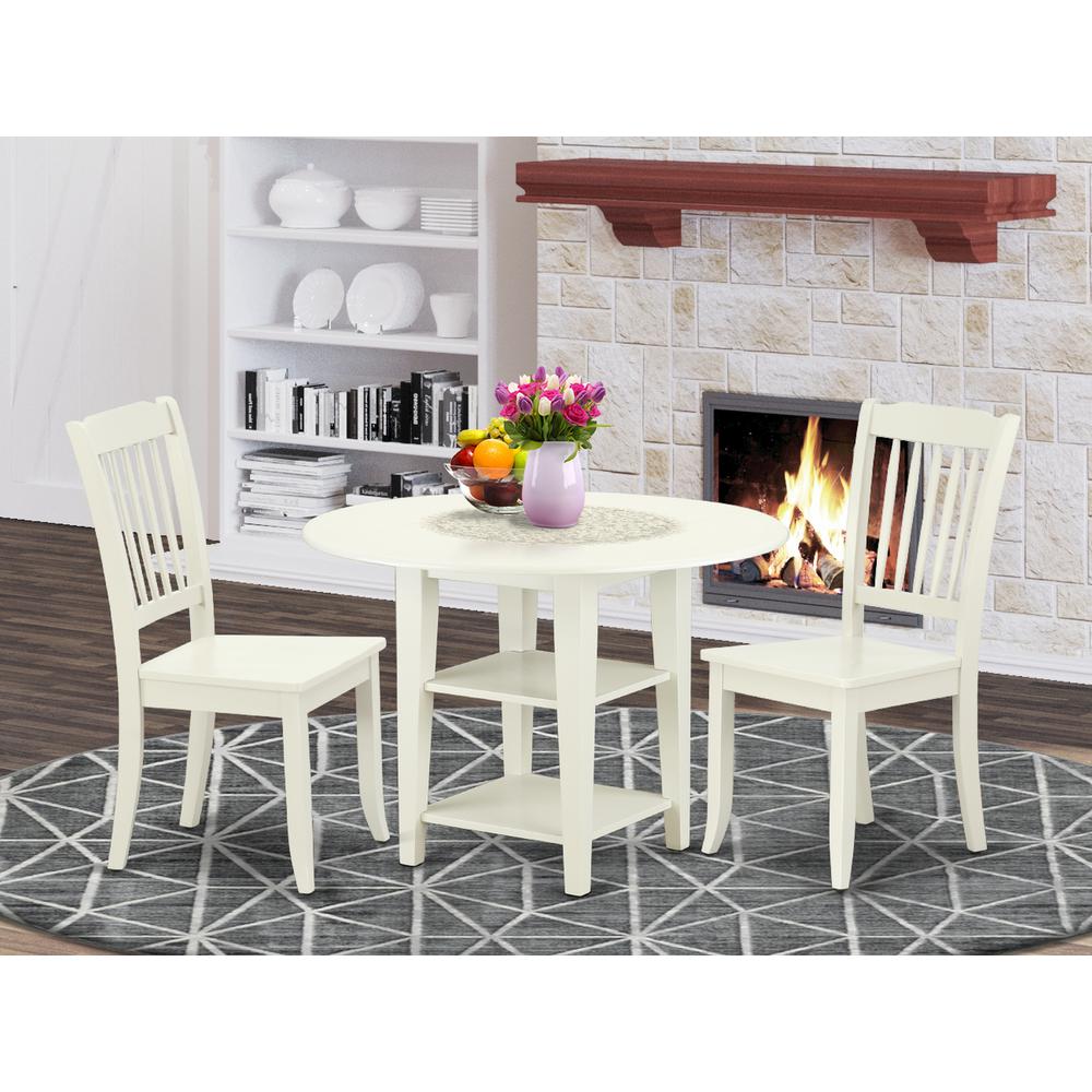 Dining Room Set Linen White, SUDA3-LWH-W. Picture 2