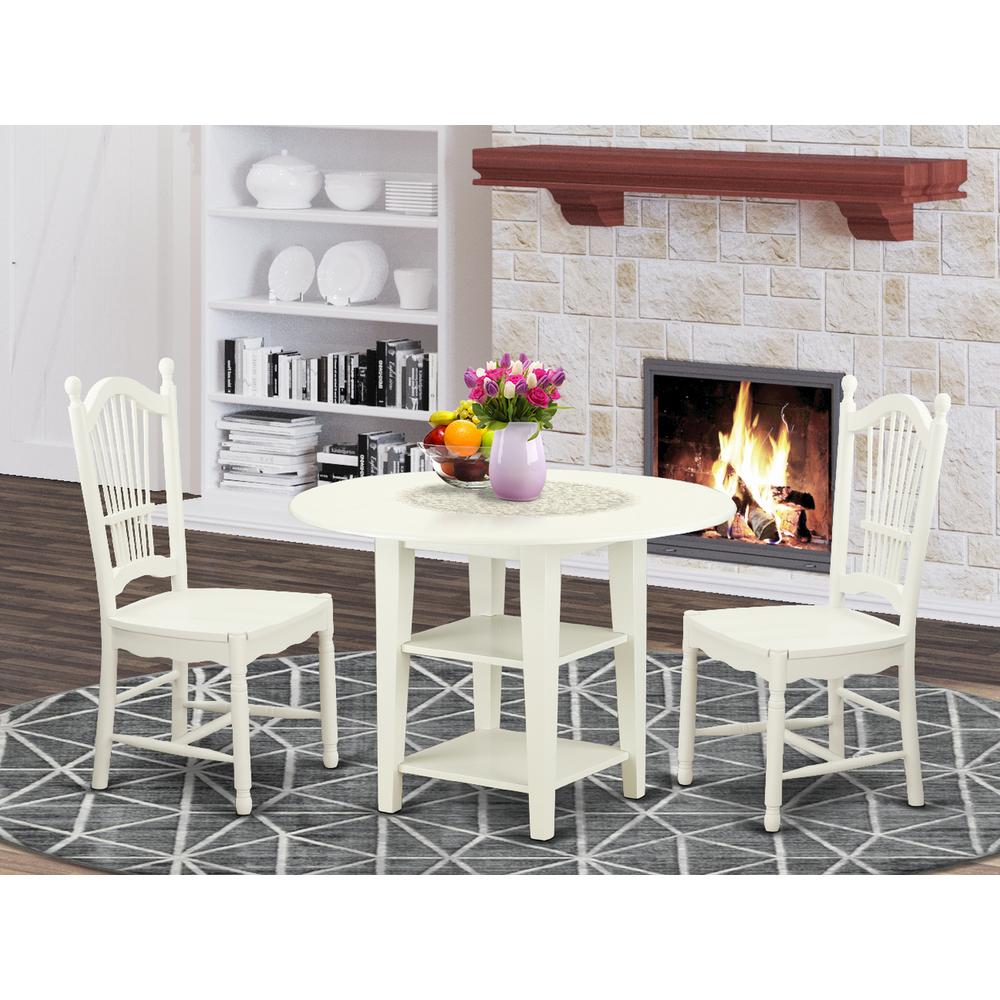 Dining Room Set Linen White, SUDO3-LWH-W. Picture 2