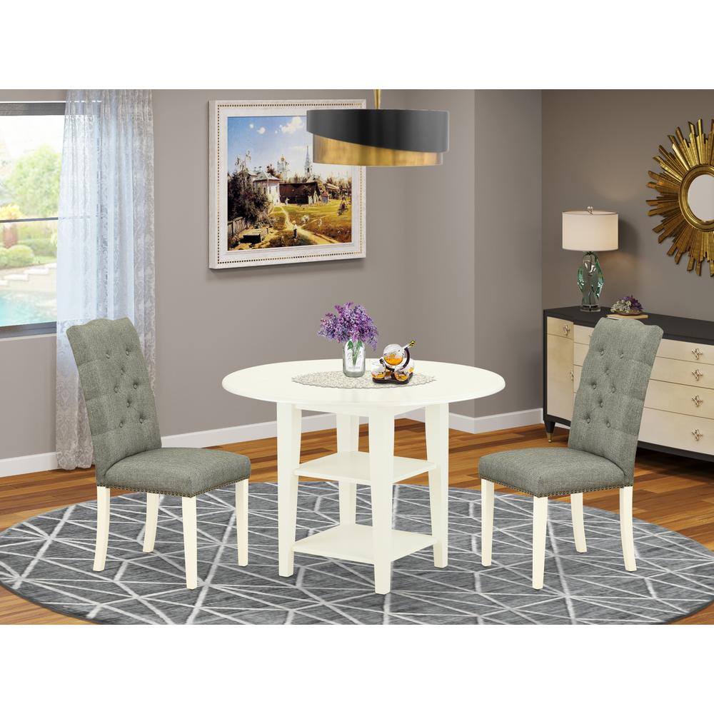 Dining Room Set Linen White, SUEL3-LWH-07. Picture 2