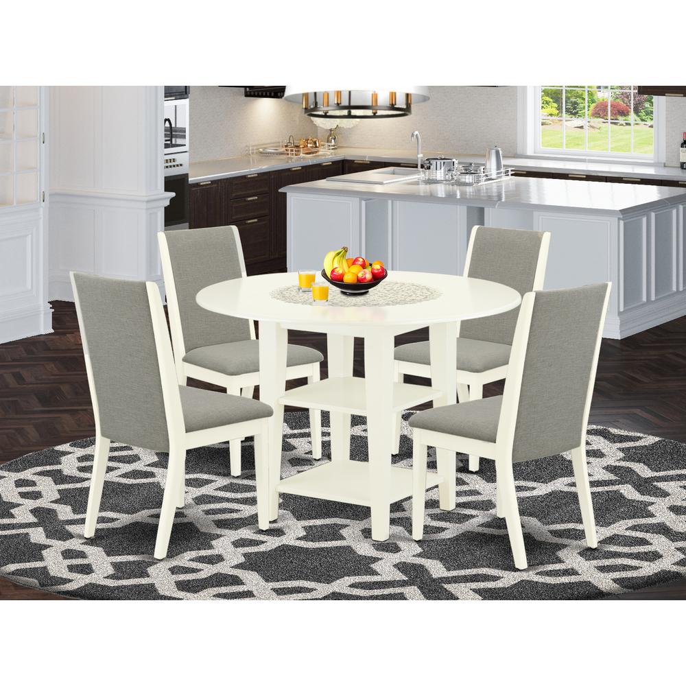 Dining Room Set Linen White, SULA5-LWH-06. Picture 2