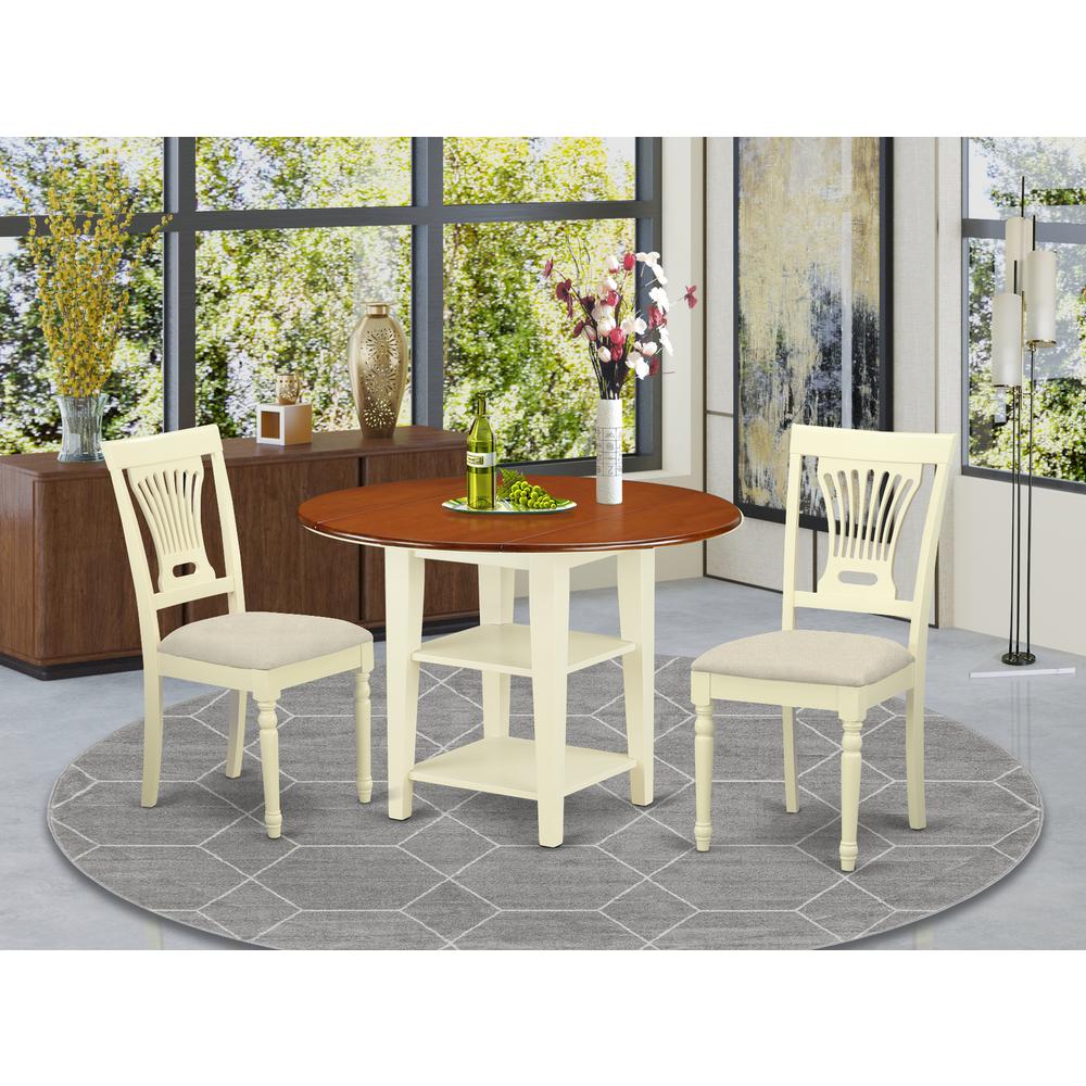 Dining Room Set Buttermilk & Cherry, SUPL3-BMK-C. Picture 2