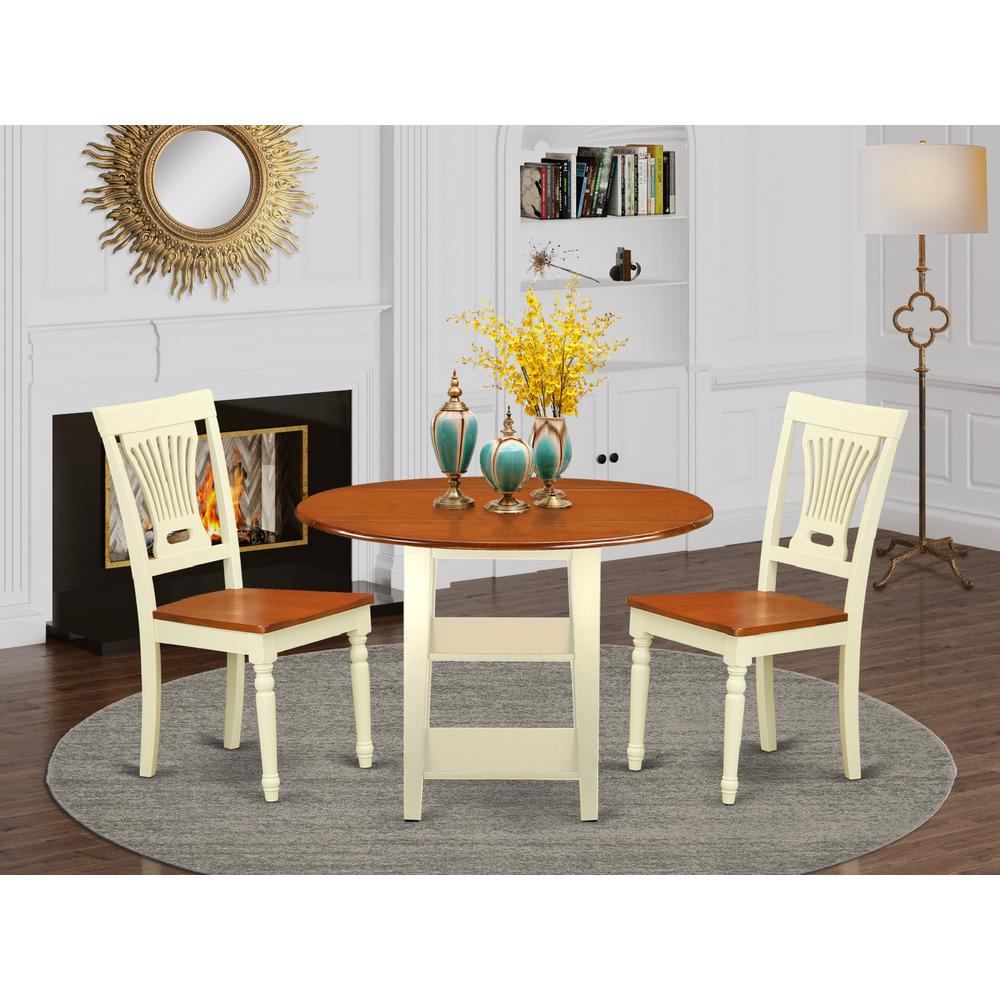 Dining Room Set Buttermilk & Cherry, SUPL3-BMK-W. Picture 2