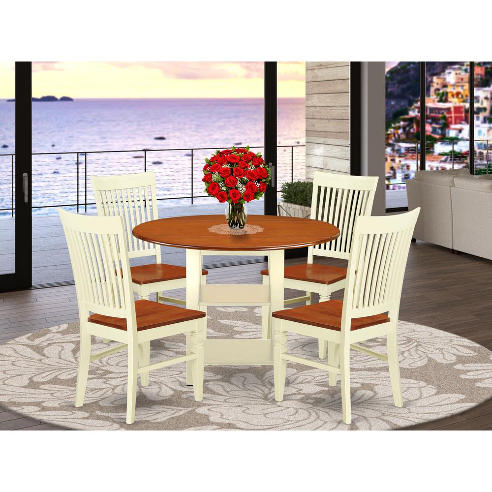 Dining Room Set Buttermilk & Cherry, SUWE5-BMK-W. Picture 2