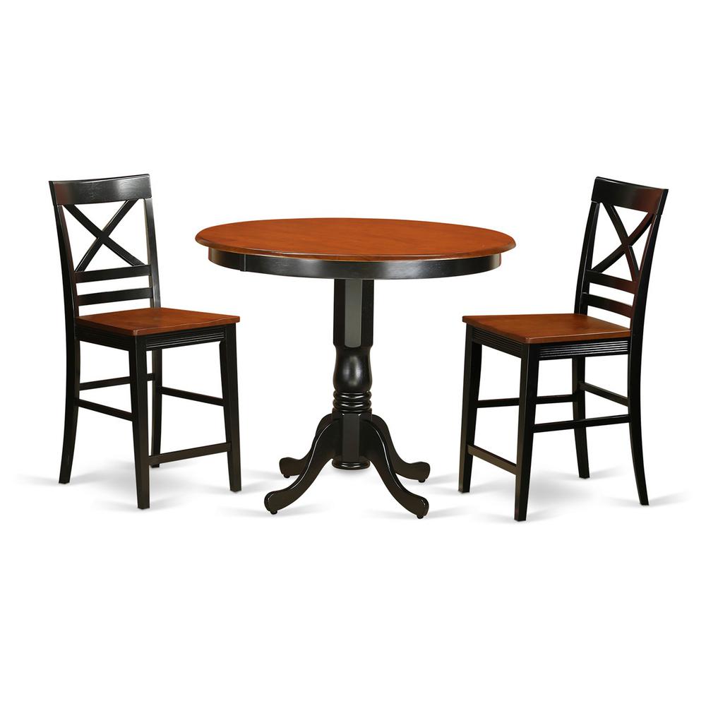 3  Pc  counter  height  pub  set-pub  Table  and  2  bar  stools  with  backs. Picture 1