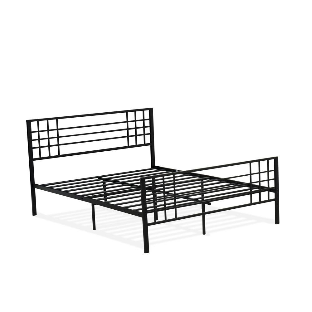 Tyler Queen Platform Bed with 9 Metal Legs - Magnificent Bed in Powder Coating Black Color. Picture 1