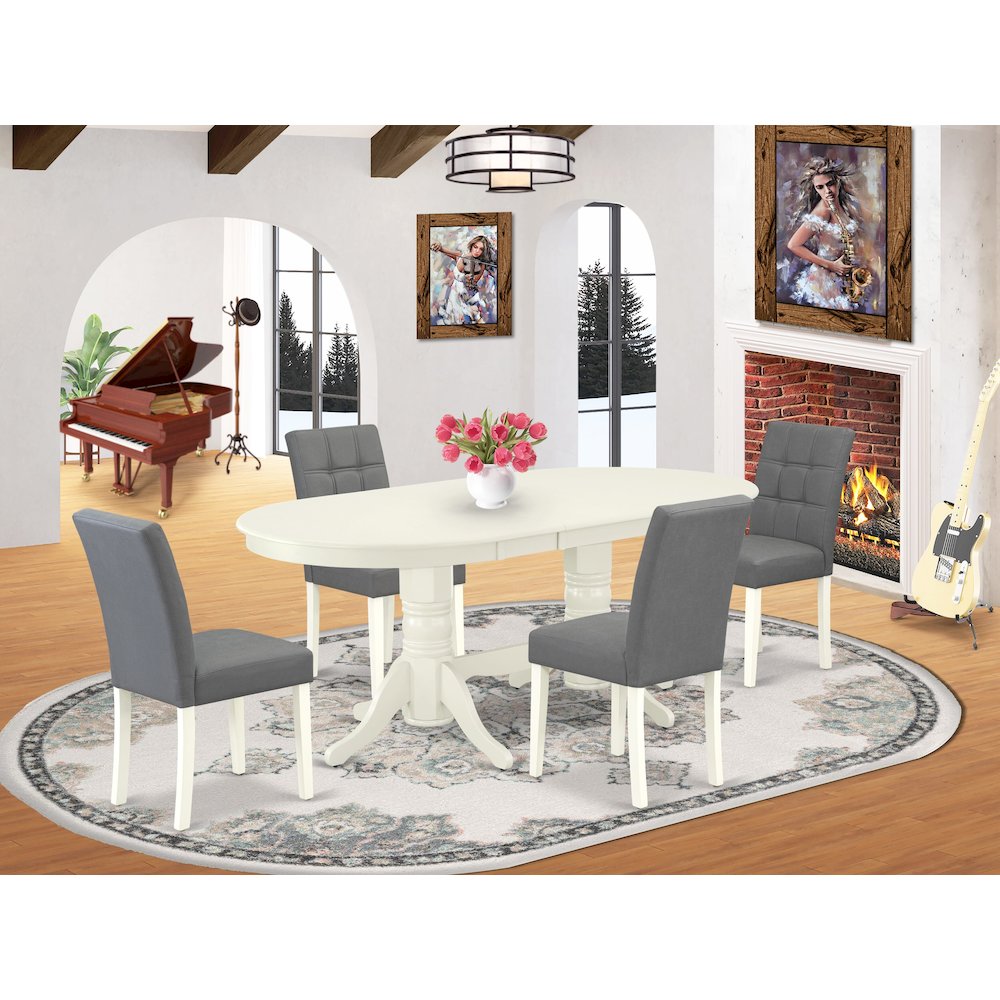 5 Piece Dining Table Set consists A Modern Dinner Table. Picture 2