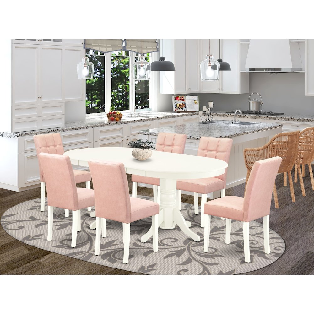 7 Piece Dining Table Set consists A Wooden Table. Picture 2