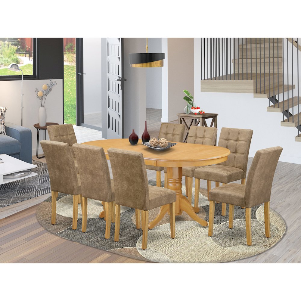 9 Piece Mid Century Modern Dining Table Set contain A Dining Table. Picture 2