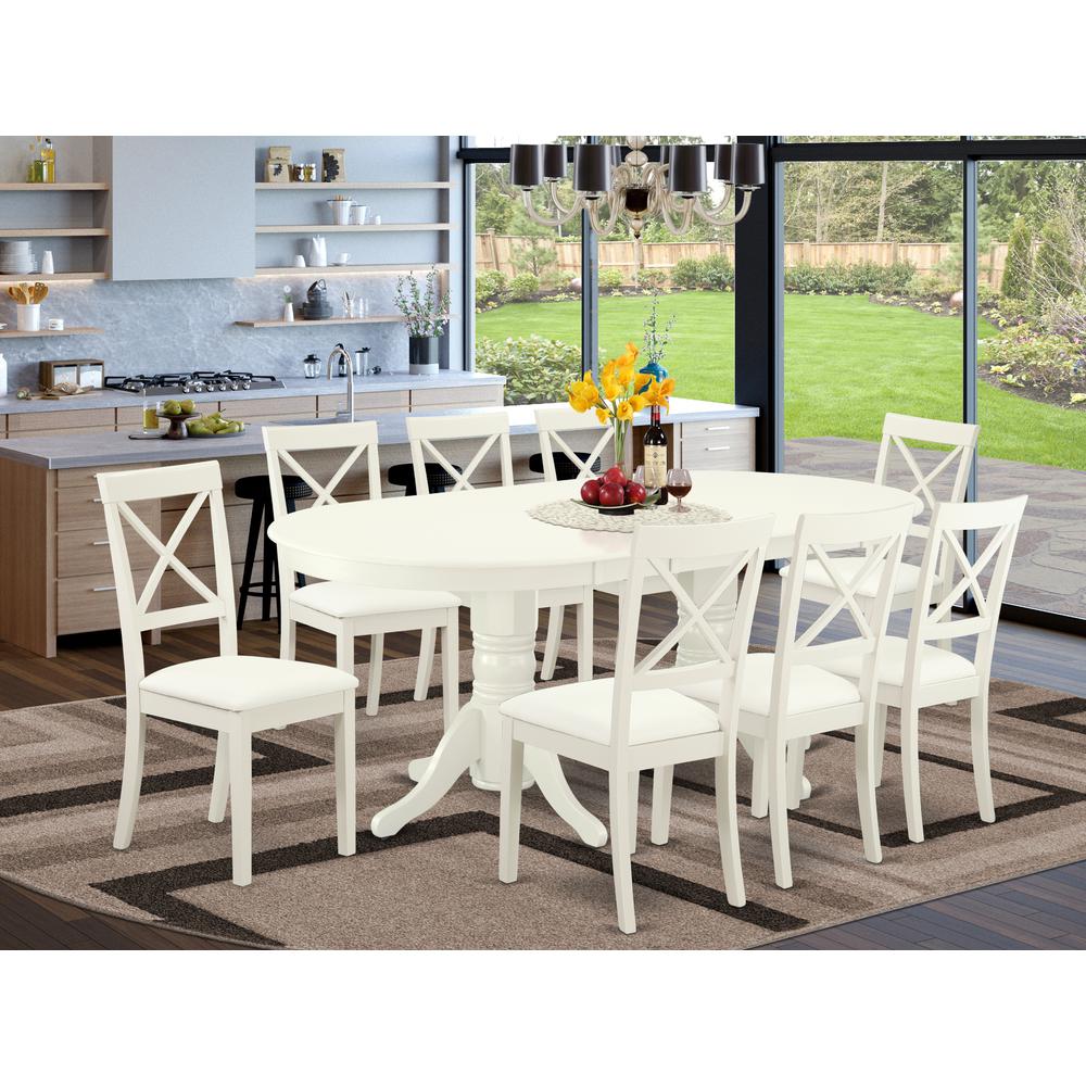 Dining Room Set Linen White, VABO9-LWH-LC. Picture 2