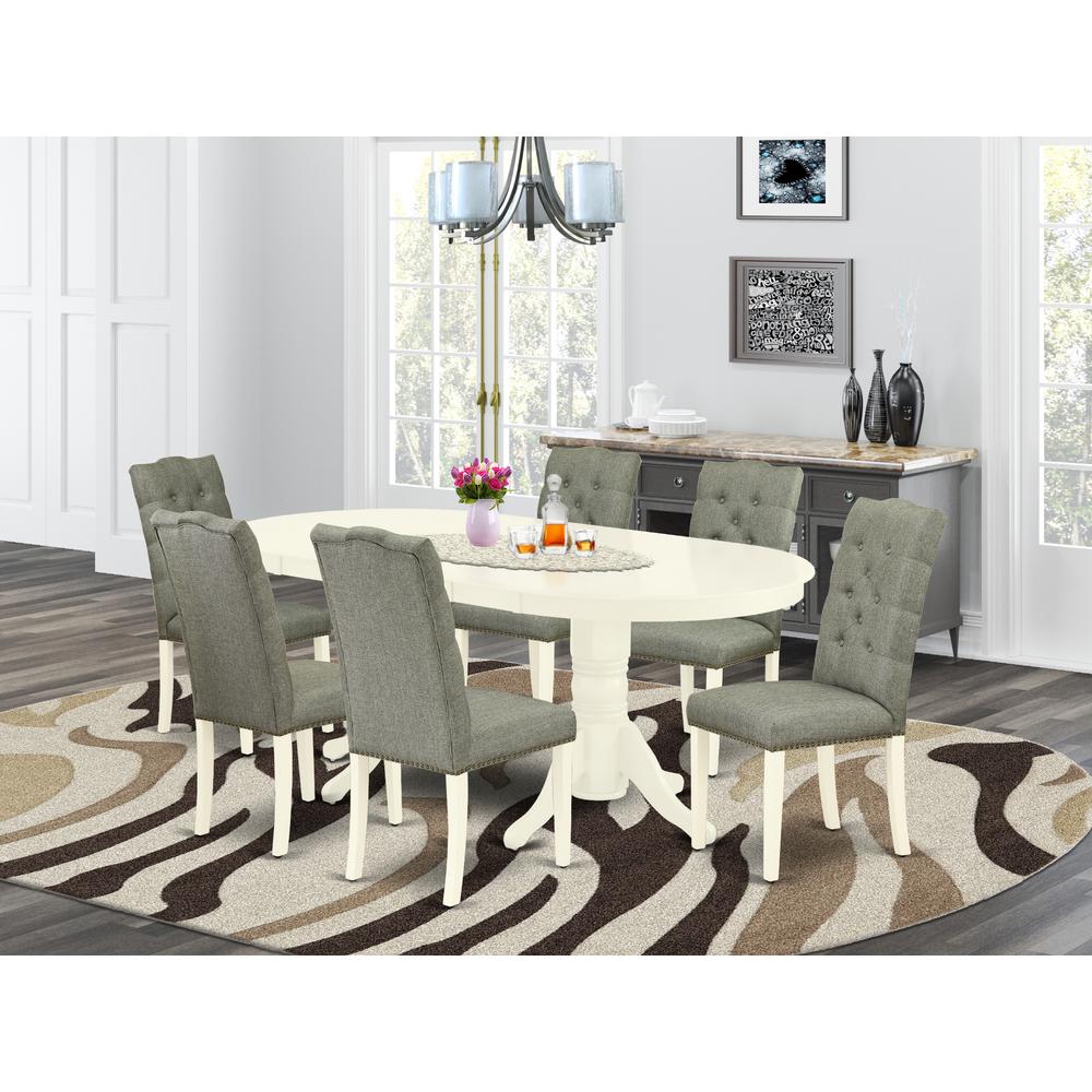 Dining Room Set Linen White, VAEL7-LWH-07. Picture 2