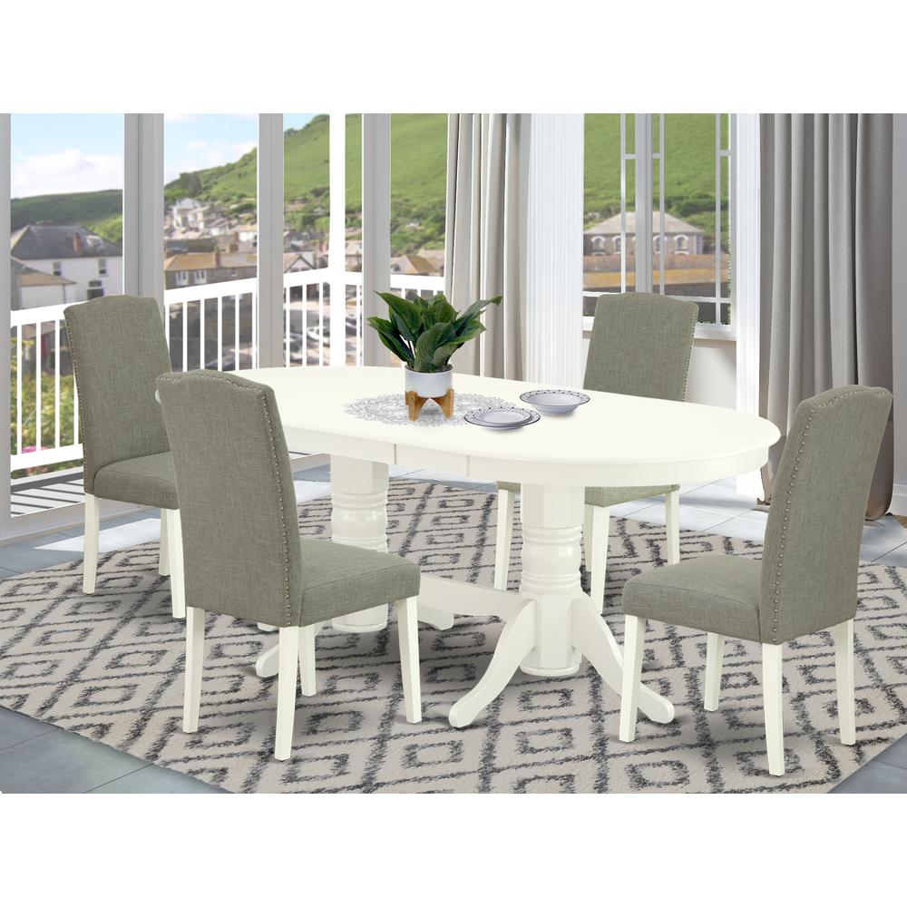 Dining Room Set Linen White, VAEN5-LWH-06. Picture 2