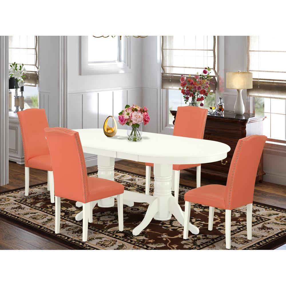 Dining Room Set Linen White, VAEN5-LWH-78. Picture 2
