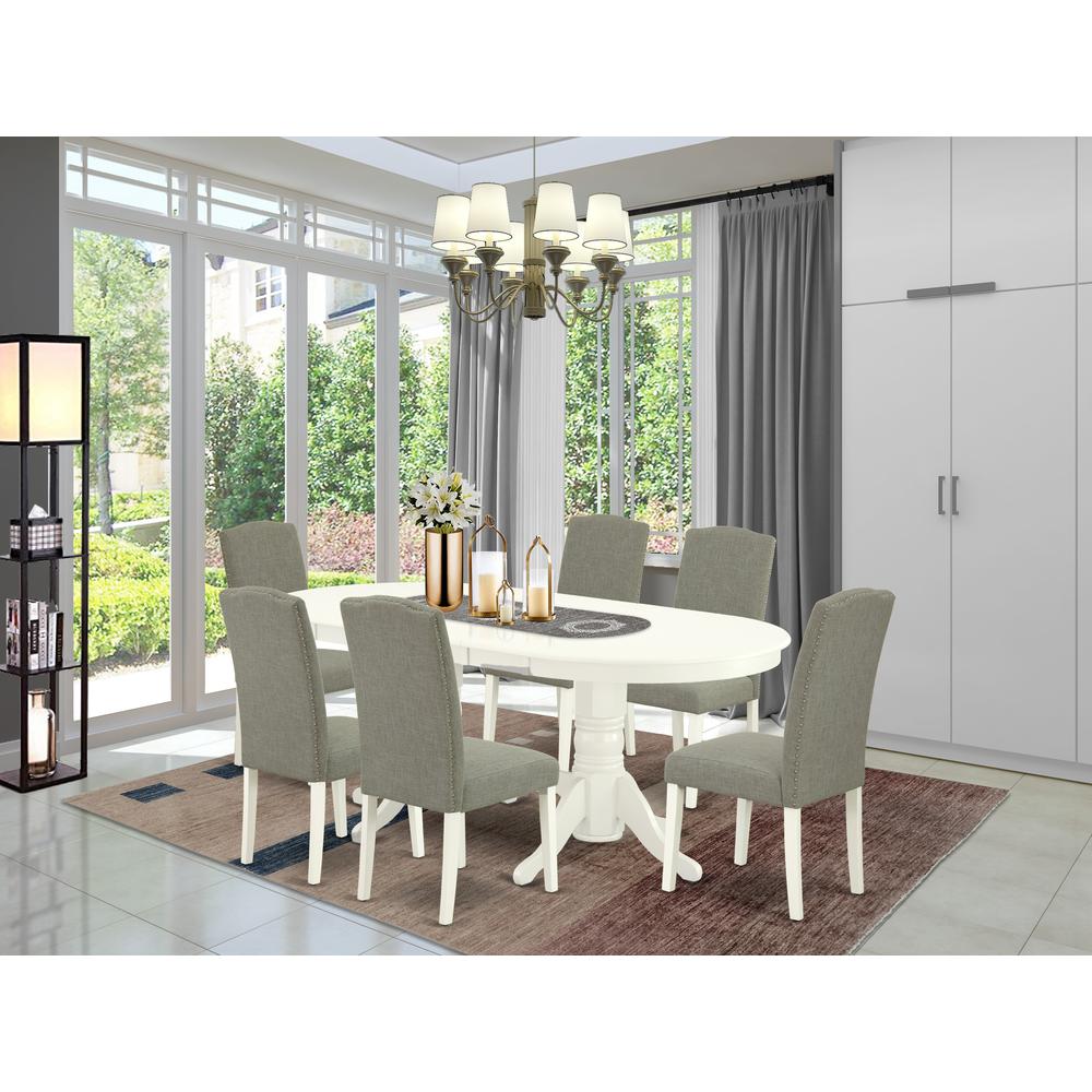 Dining Room Set Linen White, VAEN7-LWH-06. Picture 2