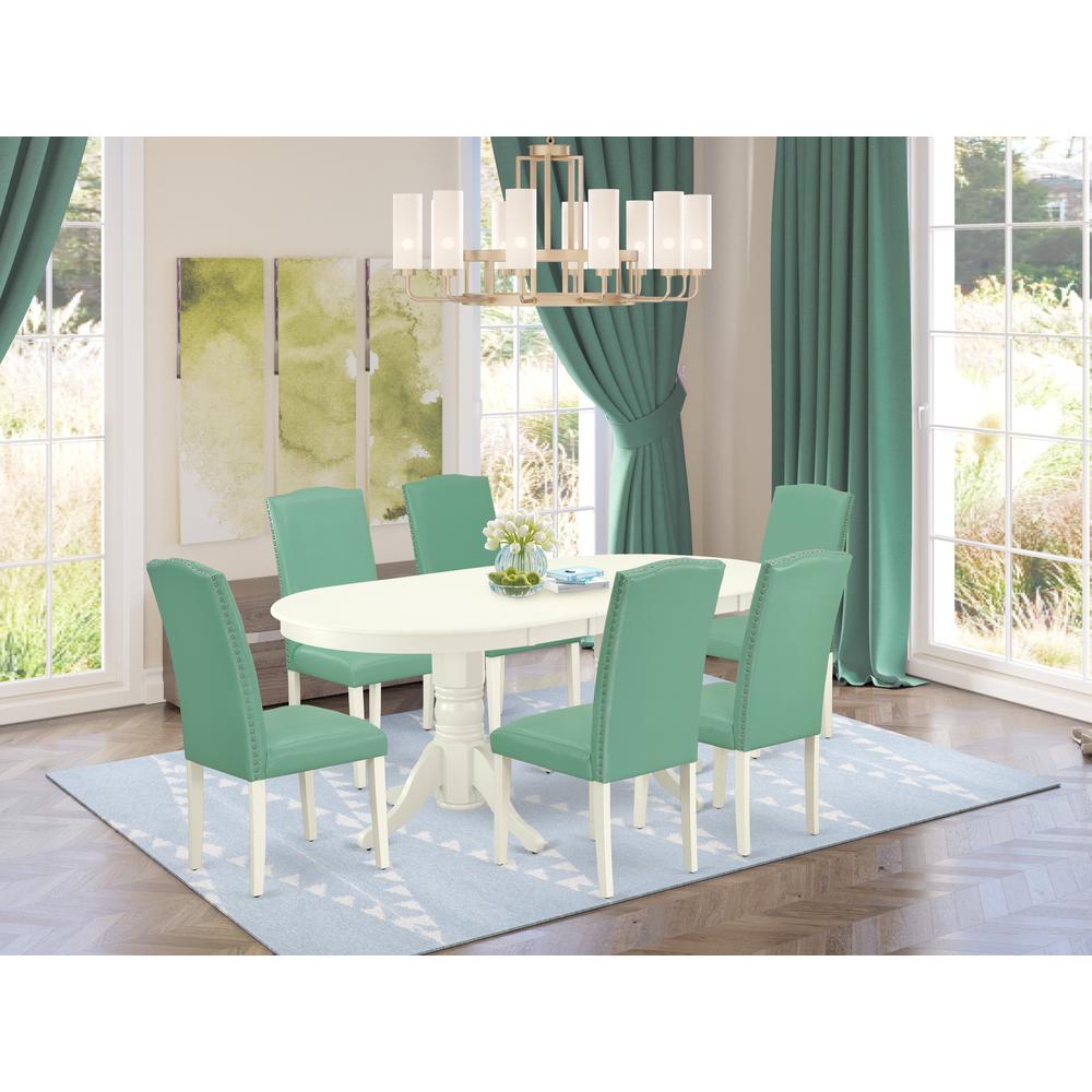 Dining Room Set Linen White, VAEN7-LWH-57. Picture 2