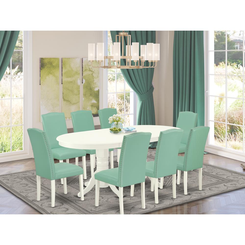 Dining Room Set Linen White, VAEN9-LWH-57. Picture 2