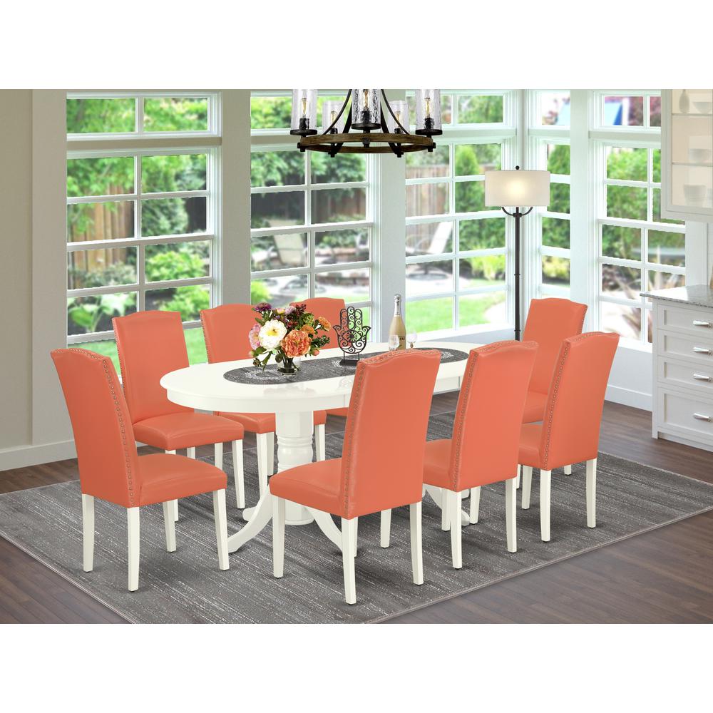 Dining Room Set Linen White, VAEN9-LWH-78. Picture 2