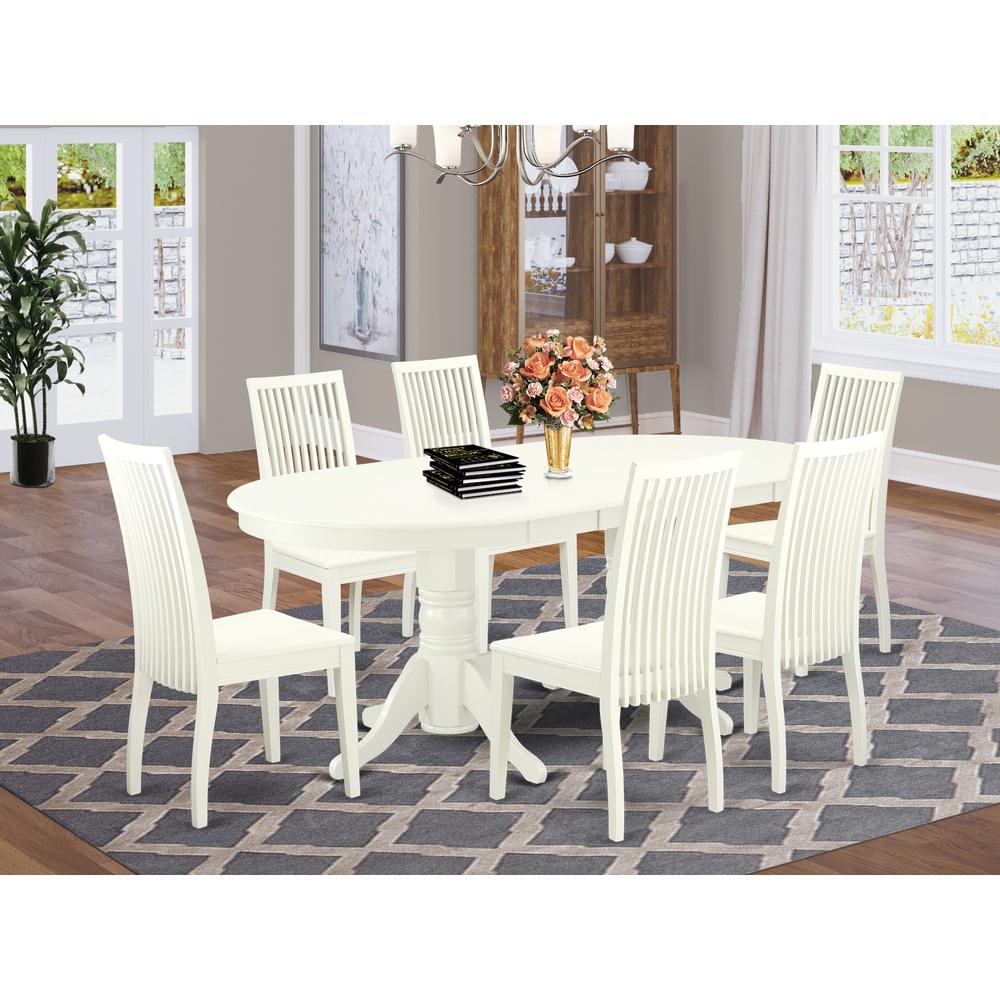 Dining Room Set Linen White, VAIP7-LWH-W. Picture 2