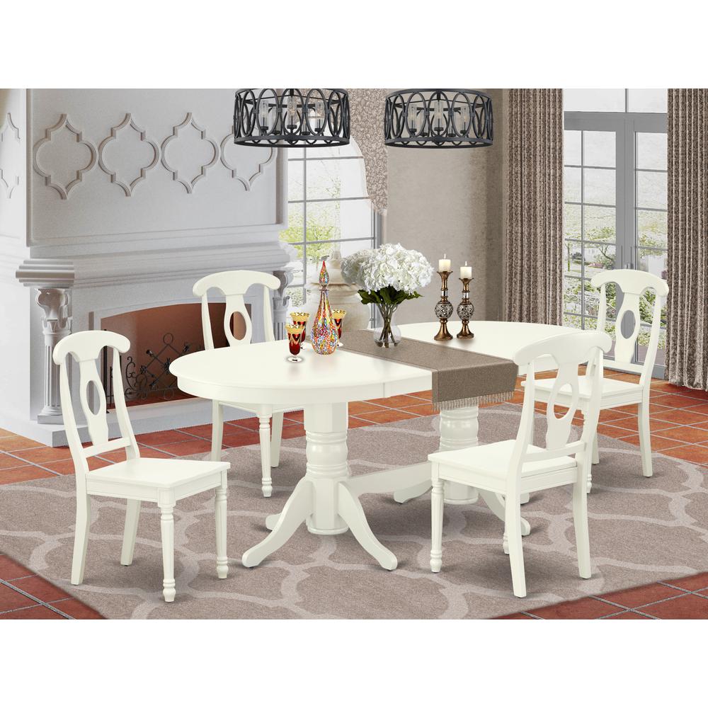 Dining Room Set Linen White, VAKE5-LWH-W. Picture 2