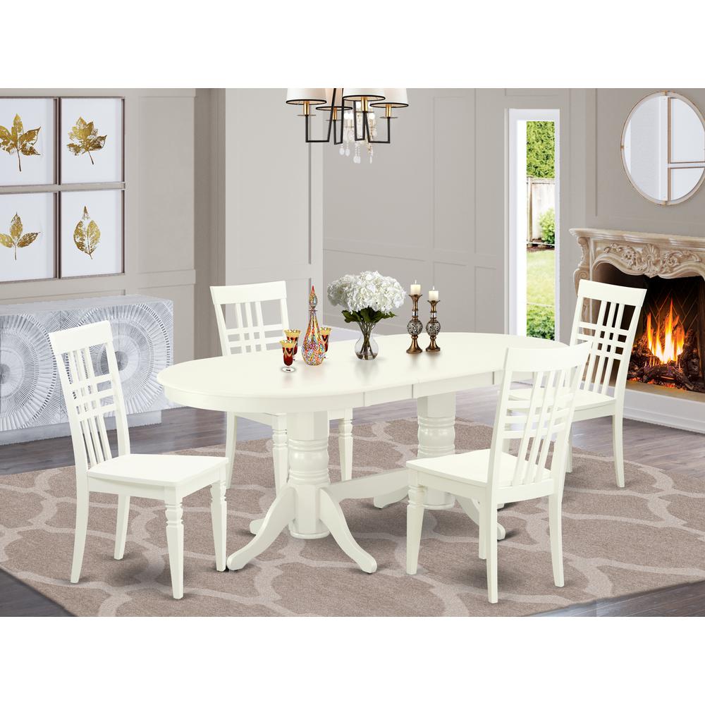 Dining Room Set Linen White, VALG5-LWH-W. Picture 2