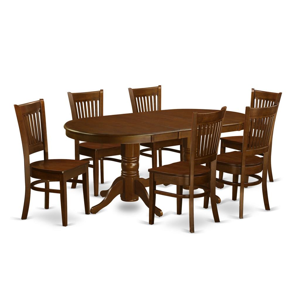 7  Pc  Dining  room  set  Table  with  Leaf  and  6  Kitchen  Dining  Chairs. Picture 1