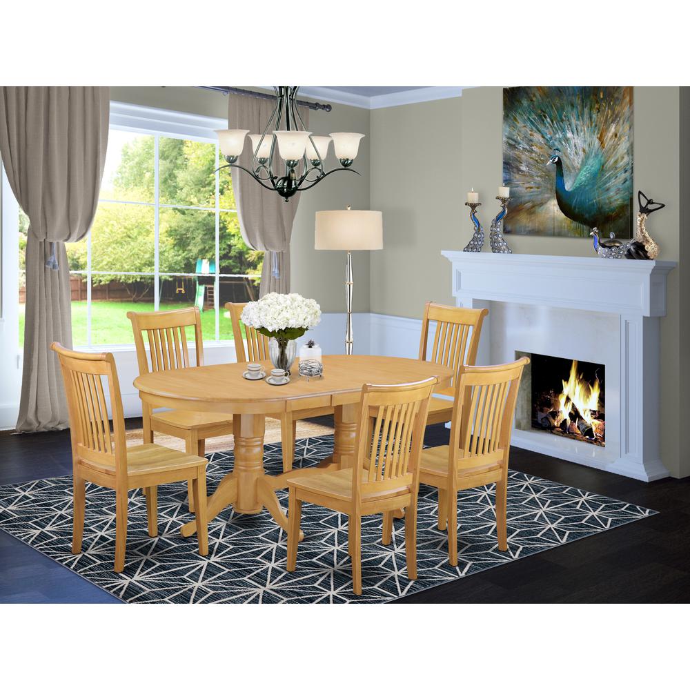 Dining Room Set Oak, VAPO7-OAK-W. Picture 2