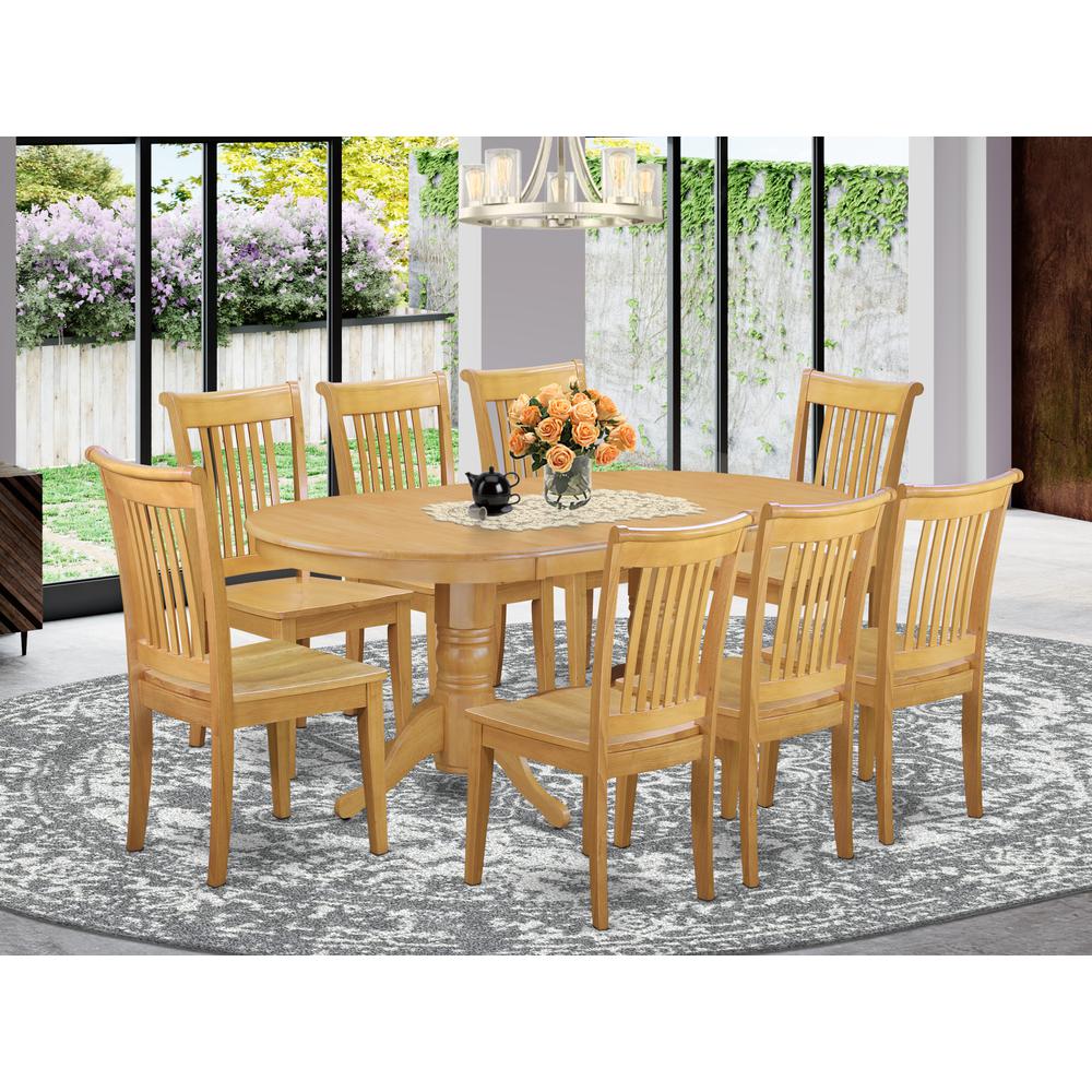 Dining Room Set Oak, VAPO9-OAK-W. Picture 2