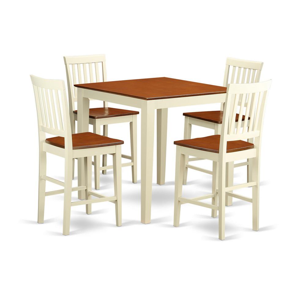 5  Pc  Counter  height  Table-Square  pub  Table  and  4  Kitchen  counter  Chairs. Picture 1