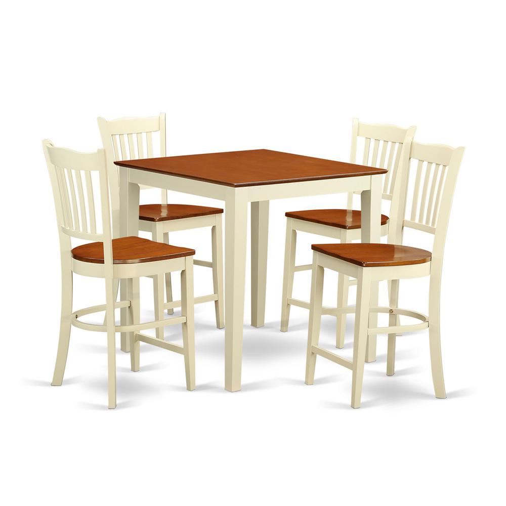 5  PC  counter  height  Table  and  chair  set-pub  Table  and  4  counter  height  Chairs. Picture 1