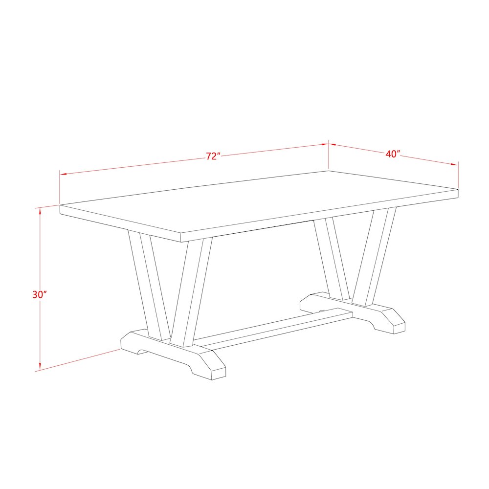 East West Furniture 1-Piece Kitchen Table with Rectangular Linen White Table top and Wire Brushed Wooden Legs Finish. Picture 6
