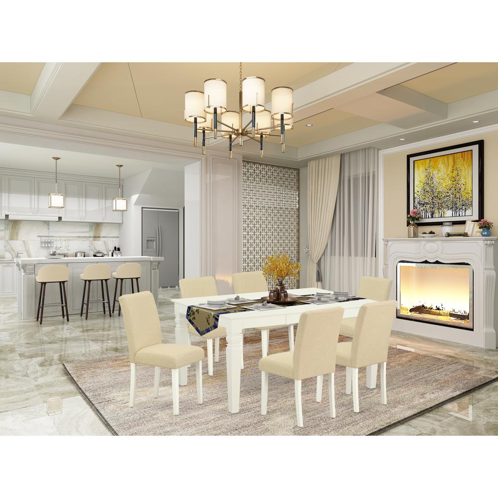 Dining Room Set Linen White, WEAB7-LWH-02. Picture 2