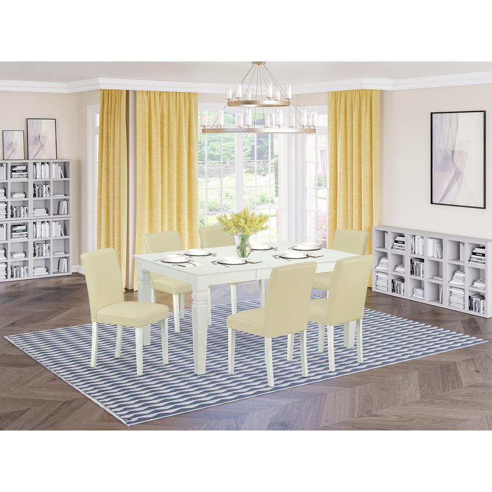 Dining Room Set Linen White, WEAB7-LWH-64. Picture 2