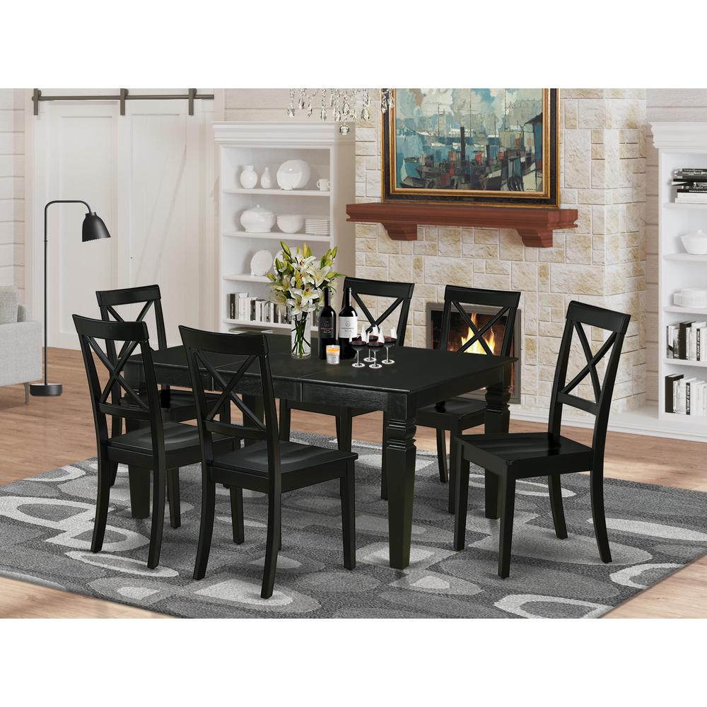 Dining Room Set Black, WEBO7-BLK-W. Picture 2