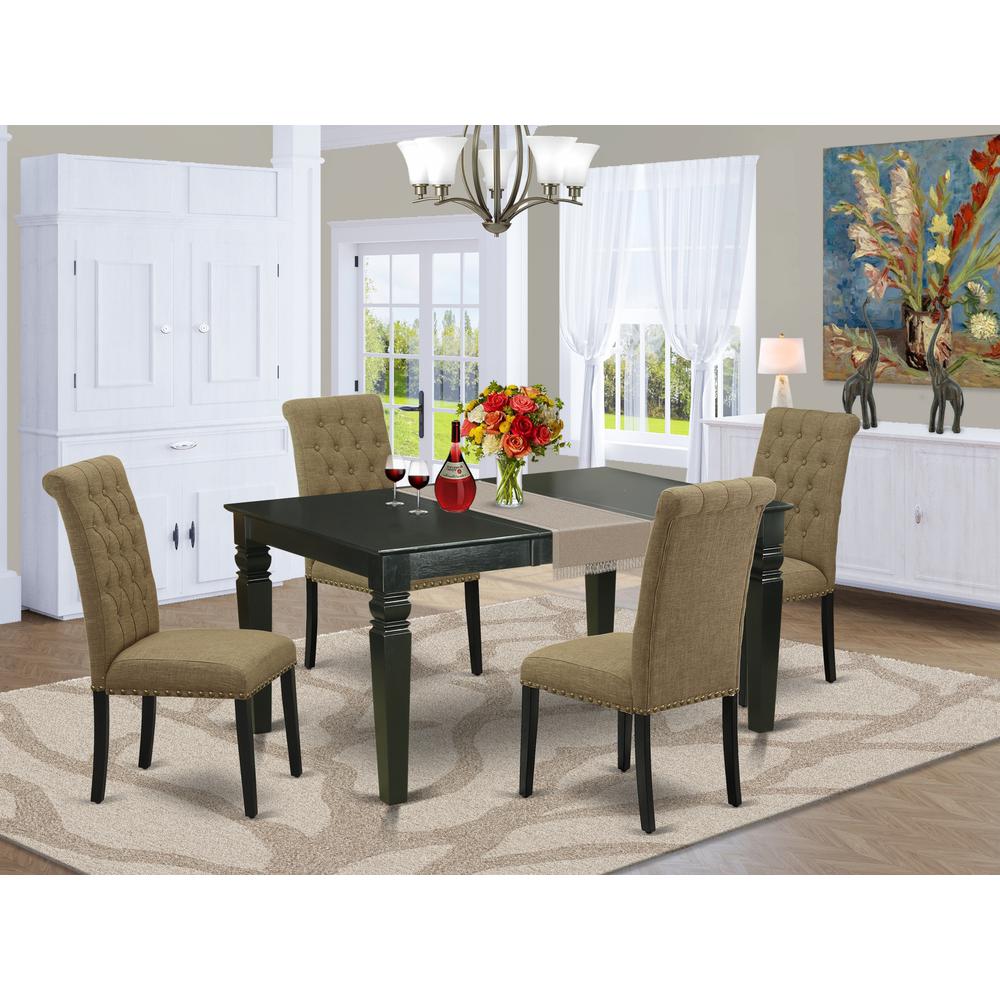 Dining Room Set Black, WEBR5-BLK-17. Picture 2