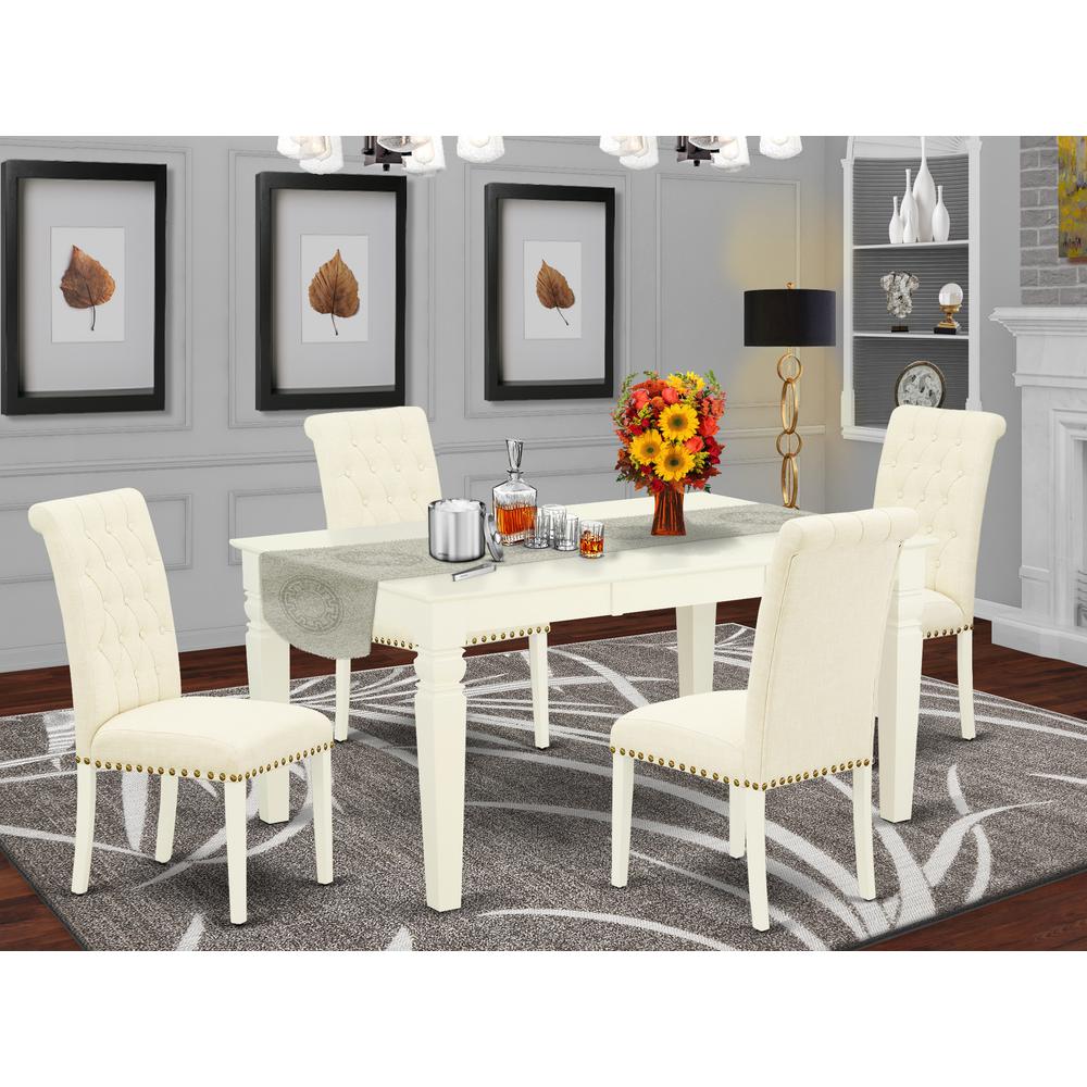 Dining Room Set Linen White, WEBR5-WHI-02. Picture 2
