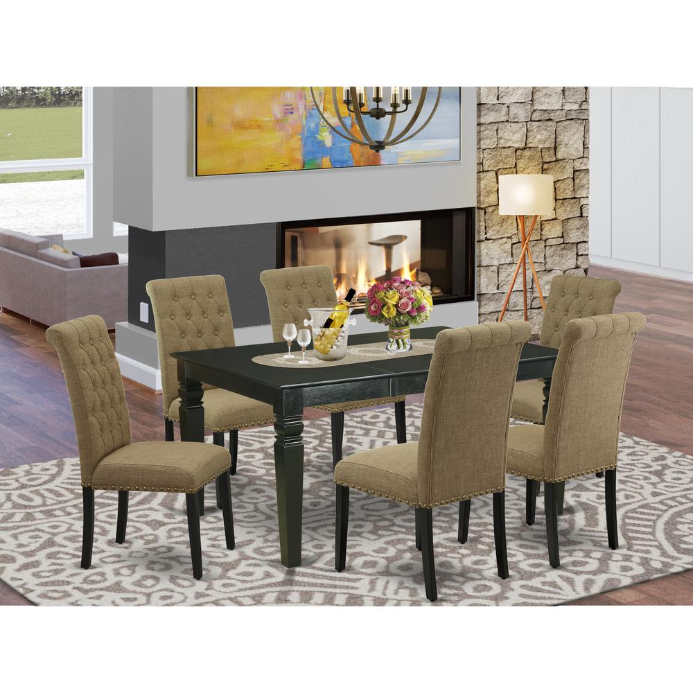 Dining Room Set Black, WEBR7-BLK-17. Picture 2