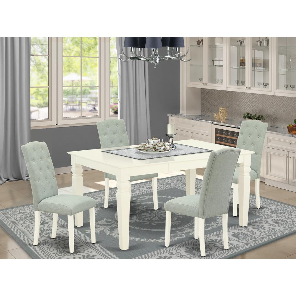 Dining Room Set Linen White, WECE5-WHI-15. Picture 2