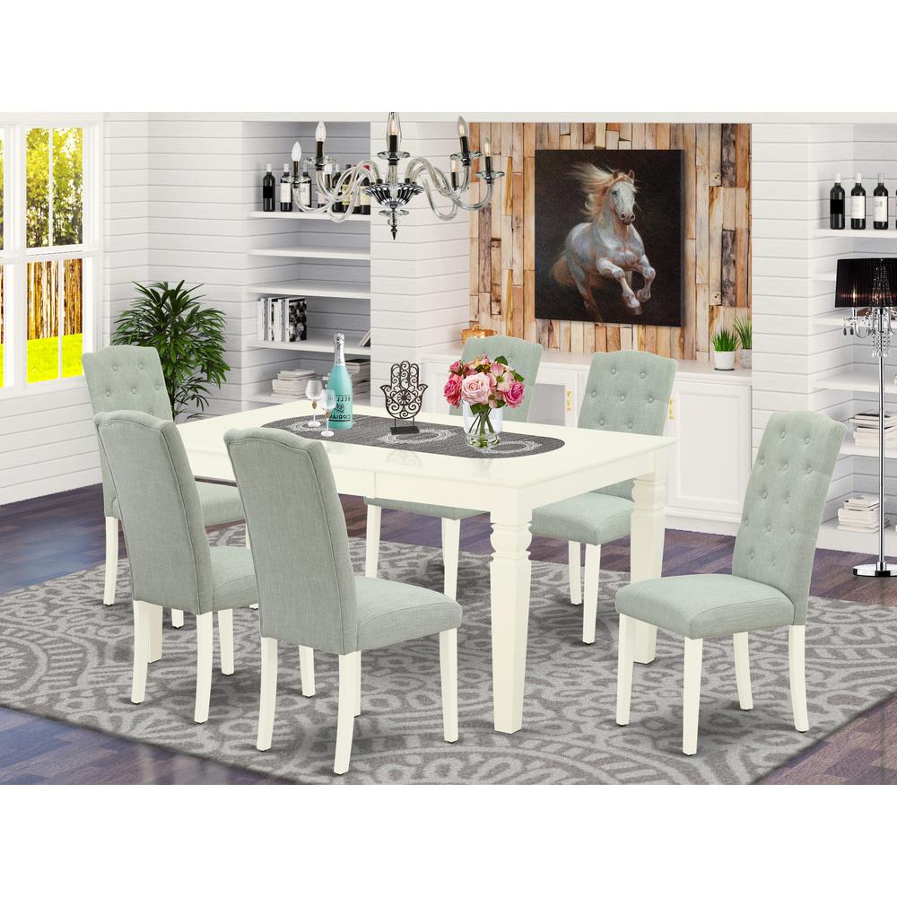 Dining Room Set Linen White, WECE7-WHI-15. Picture 2