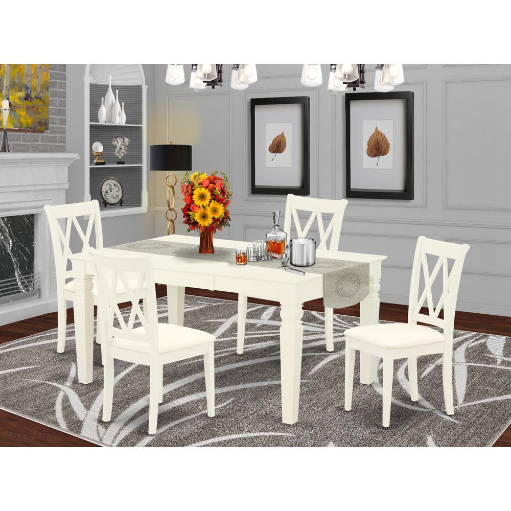 Dining Room Set Linen White, WECL5-WHI-C. Picture 2