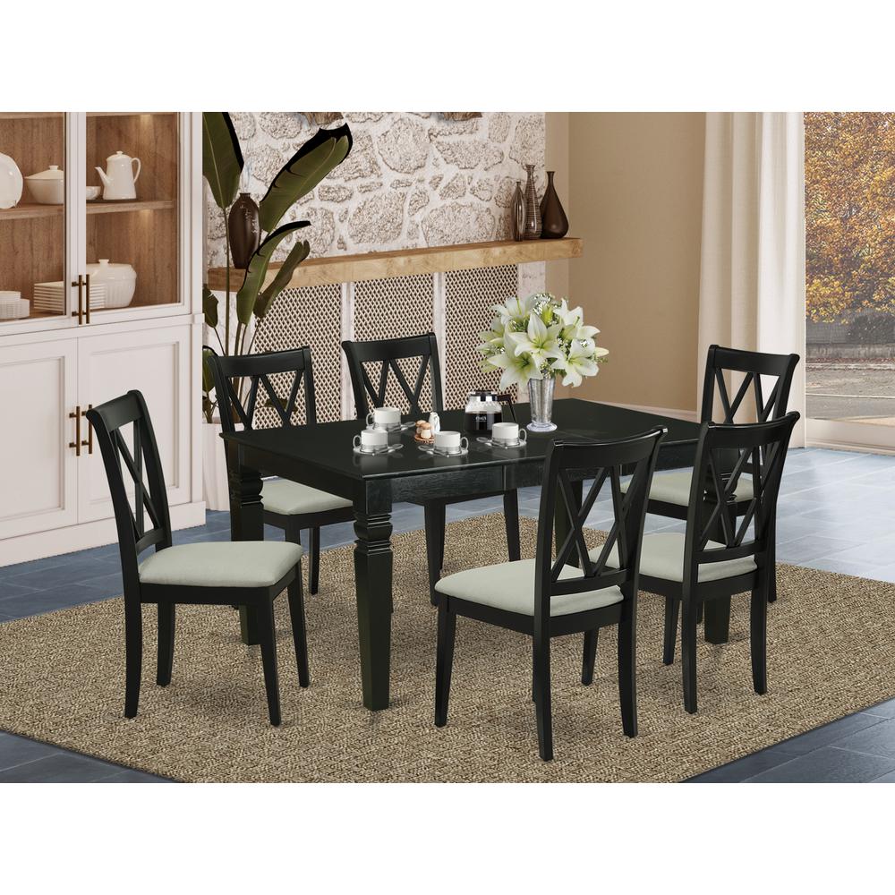 Dining Room Set Black, WECL7-BLK-C. Picture 2