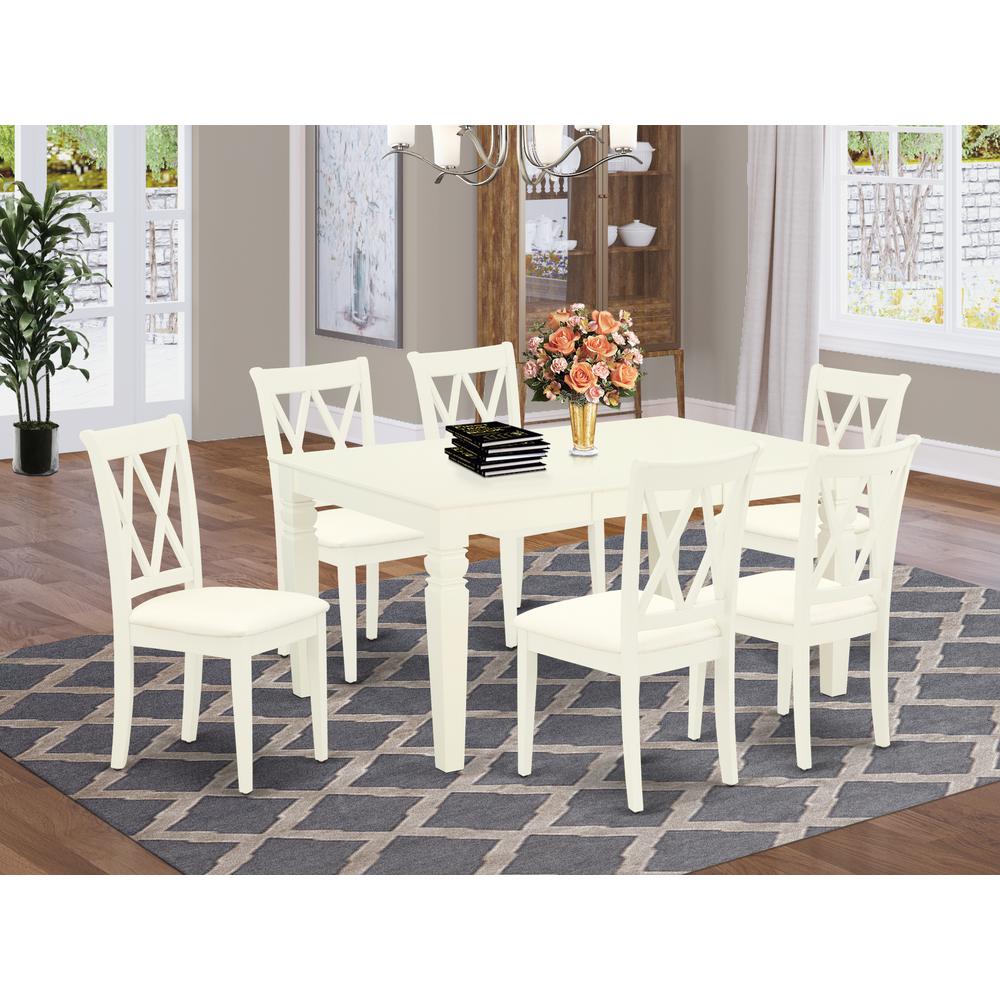 Dining Room Set Linen White, WECL7-WHI-C. Picture 2